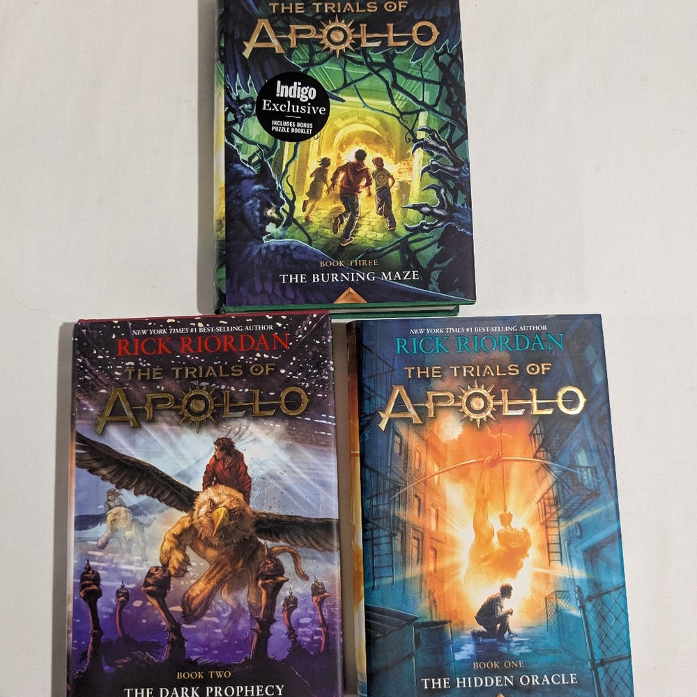The Trials of Apollo Books 1-3 Hardcover With Dust Jackets Rick Riordan
